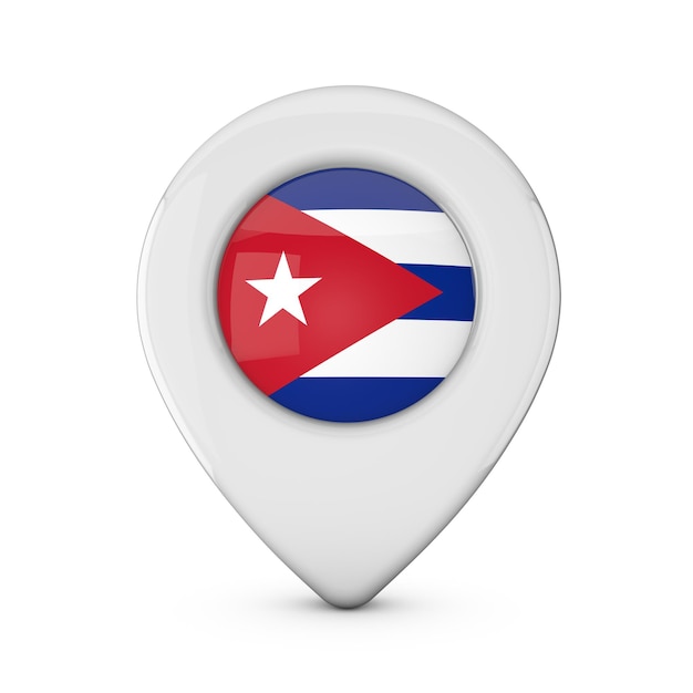 Symbol für die Positionsmarkierung der Kuba-Flagge 3D-Rendering
