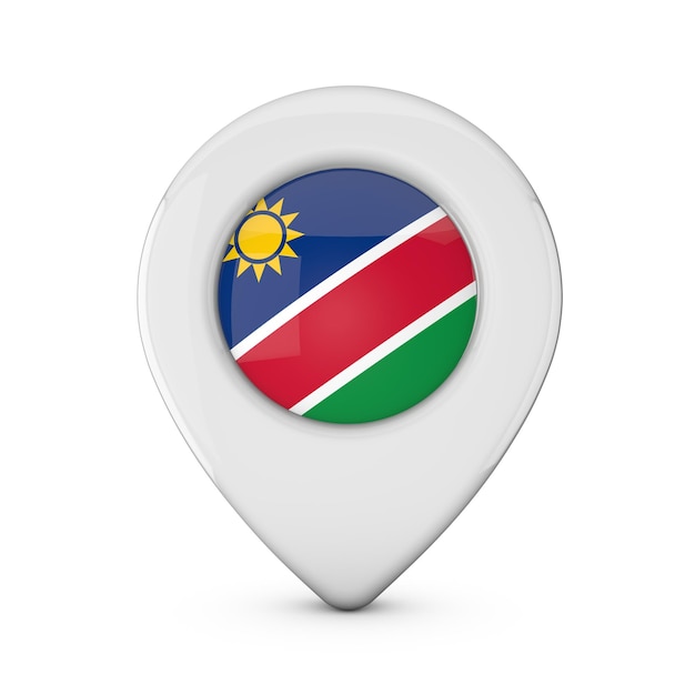 Symbol für die Positionsmarkierung der Namibia-Flagge 3D-Rendering