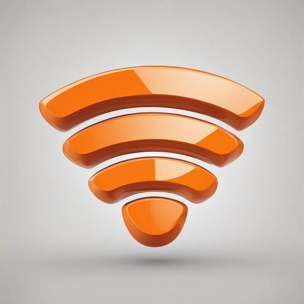 Foto symbol für drahtloses oder wlan-netzwerk, orange farbe