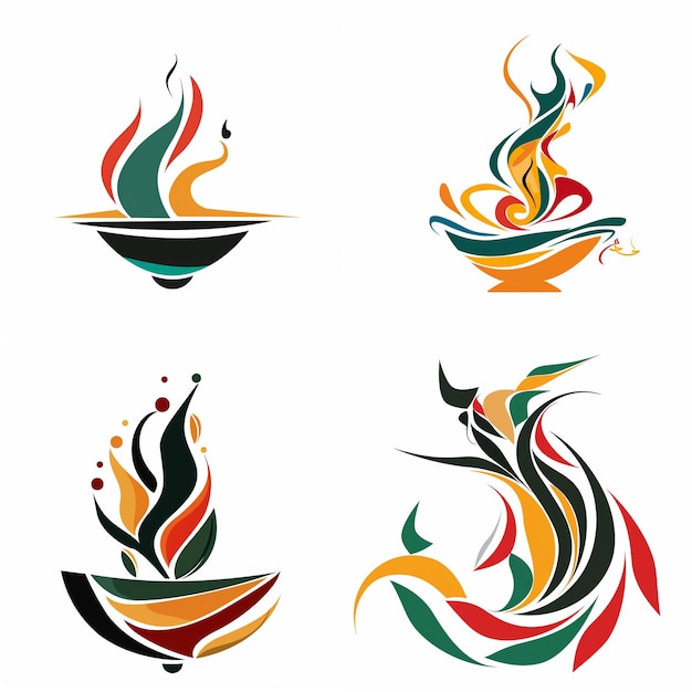 Symbol für Feuerflamme und Chilischoten in einem Logo