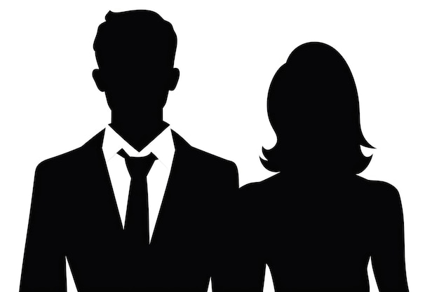 Symbol für Mann und Frau auf weißem Hintergrund, schwarz-weiße generative KI