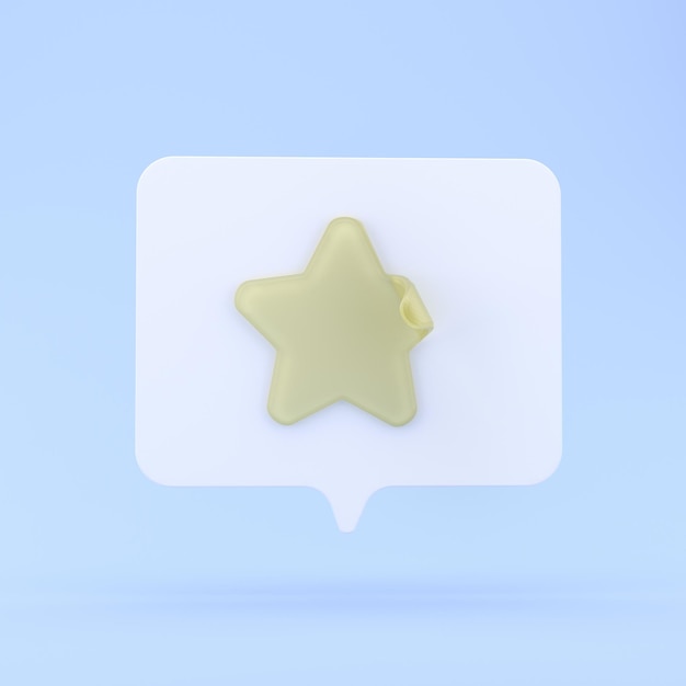 Symbol Symbol Isolation Weißer Hintergrund, Sternsymbol mit Wortblase, Bewertungssymbol Mobile App