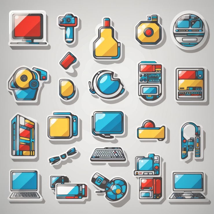 Foto symbolaufkleber für stationäres set