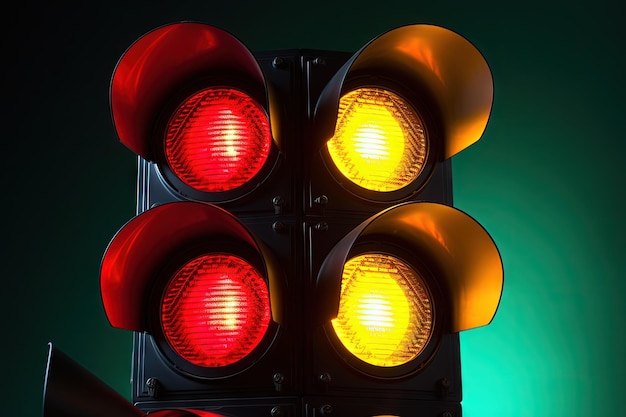 Symbolisches Foto der Ampel, das die Wartungsabfahrt und das Risiko mit rotem Licht anzeigt