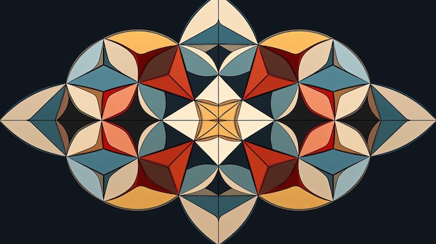 Symmetrische Anordnung von sich schneidenden unregelmäßigen Polygonen