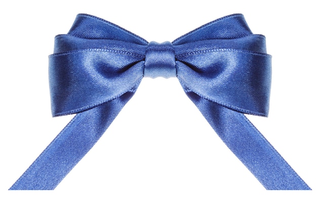 Symmetrische blaue Schleife mit horizontal geschnittenen Enden