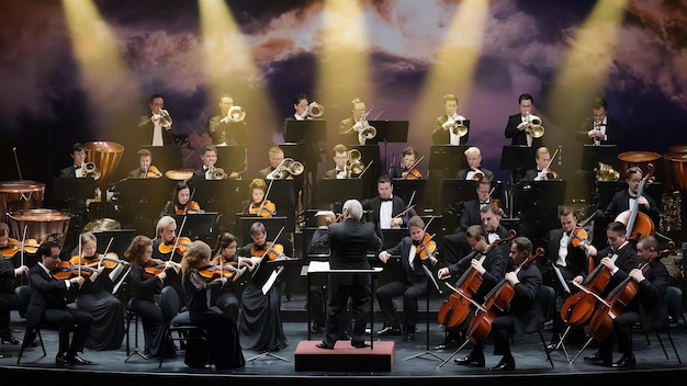 Foto symphonieorchester auf der bühne