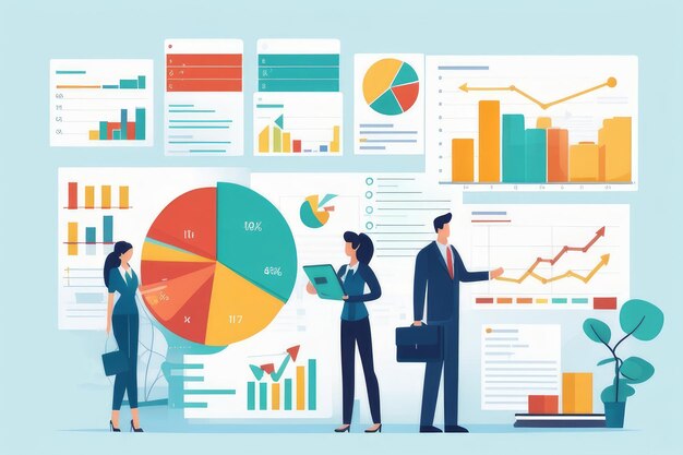 Synergie von Geschäftsinformationen Ein gemeinsames Team, das sich mit Statistiken befasst