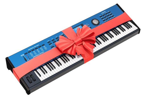 Synthesizer mit Schleifen- und Bandgeschenkkonzept 3D-Rendering