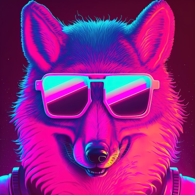 Synthwave-Wolf-Retrowave