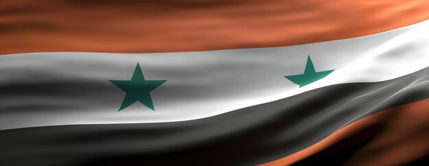 Syrien Nationalflagge weht Textur Hintergrund 3D-Darstellung