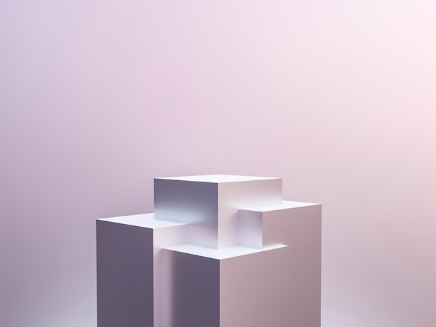 Szene mit Podium für die Präsentation im minimalistischen Stil 3D-Render abstraktes Hintergrunddesign
