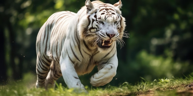 Szenische Schönheit Weißer Tiger in freier Wildbahn