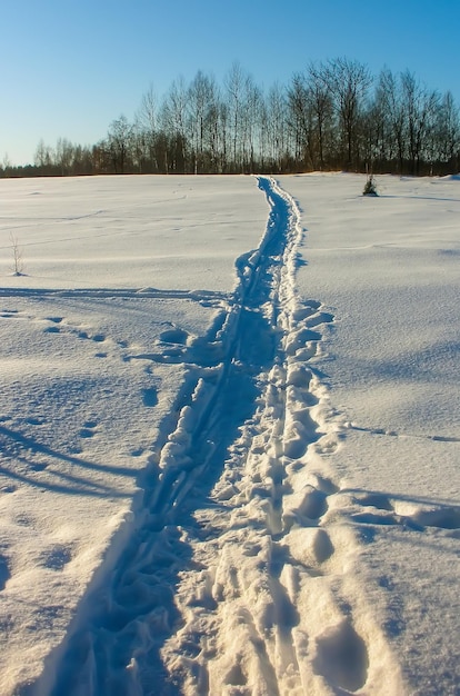 Szenische Winterlandschaft Szenische Ansicht des Sonnenuntergangs