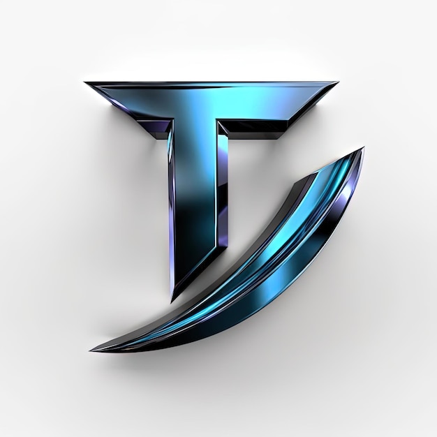t logotipo símbolo abstracto y tipo de flecha en el estilo de azul y negro
