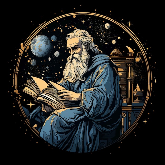 Foto t-shirt adhesivo de galileo galilei diseño ilustración de la camiseta