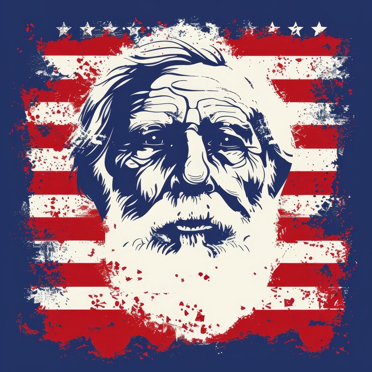 Foto t-shirt básico do 4 de julho, design dos estados unidos, criado com tecnologia de ia generativa.