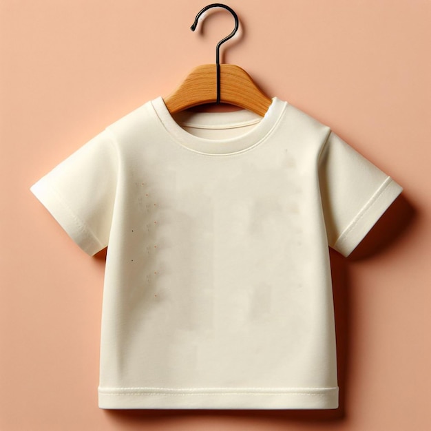 T-shirt blanco blanco de algodón para recién nacidos modelo de plantilla de diseño niño pequeño niña niño aislado