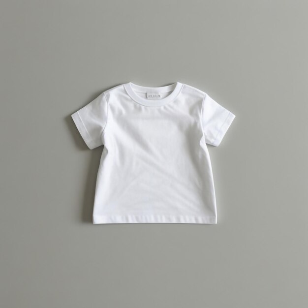 T-shirt blanco blanco de algodón para recién nacidos modelo de plantilla de diseño niño pequeño niña niño