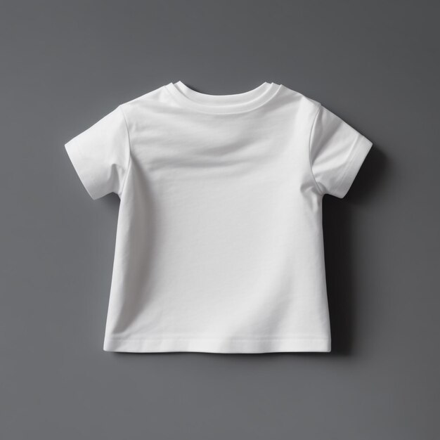 T-shirt blanco blanco de algodón para recién nacidos modelo de plantilla de diseño niño pequeño niña niño