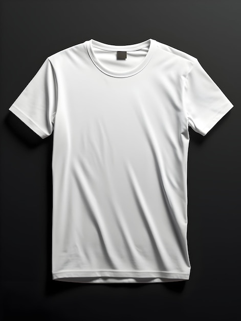 T-shirt branco com fundo preto