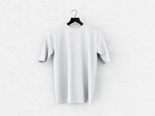 T-shirt branco da ilustração 3d, modelo.