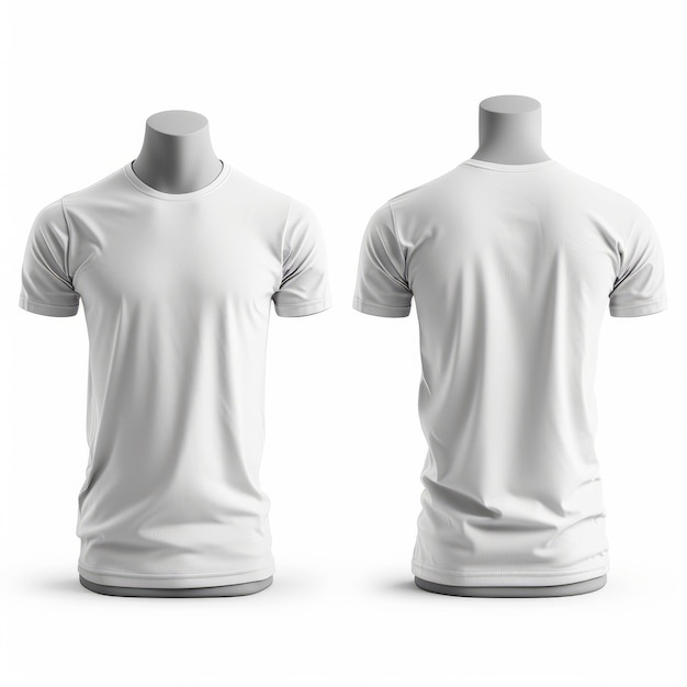 T-shirt branco de frente e de trás