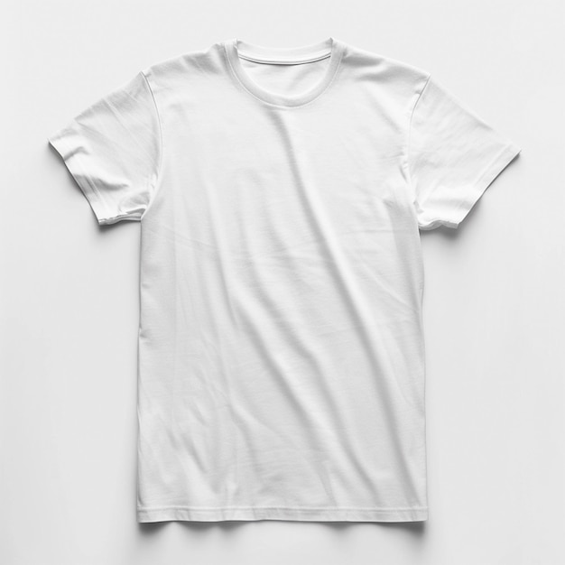 T-shirt branco e em branco vista frontal para maquete
