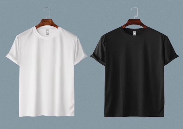 T-shirt branco e preto mock up