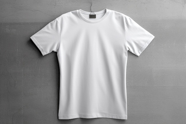 T-shirt branco em fundo cinzento