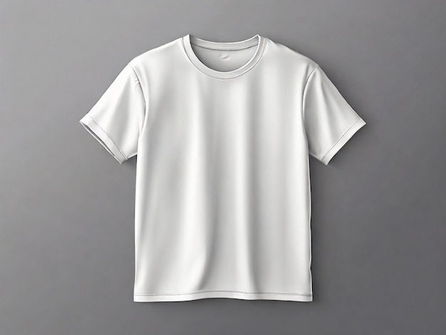 T-shirt branco isolado em fundo cinza mock-up frontal