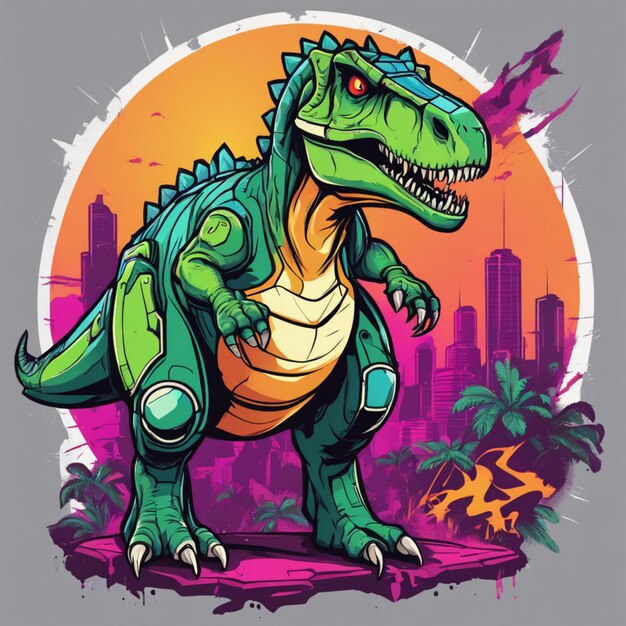 T-shirt de aventura Jurassic Majesty Dinosaur