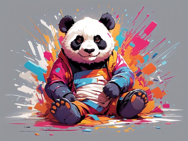 T-shirt de design de panda