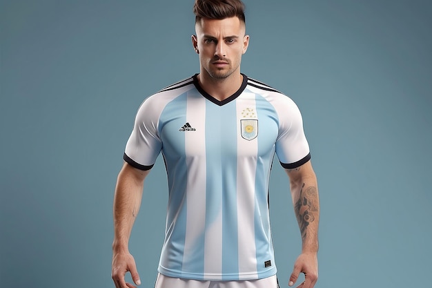 Foto t-shirt de futebol argentino 3d