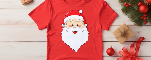 T-shirt de Natal com panorama do Papai Noel Generative Ai