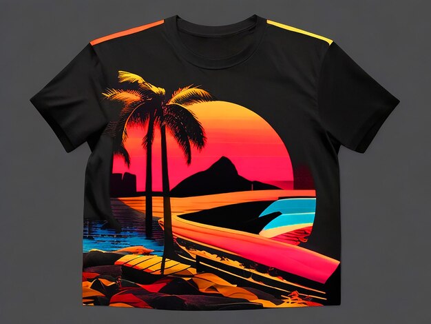 Foto t-shirt de surf design de t-shirt de surfe ilustração