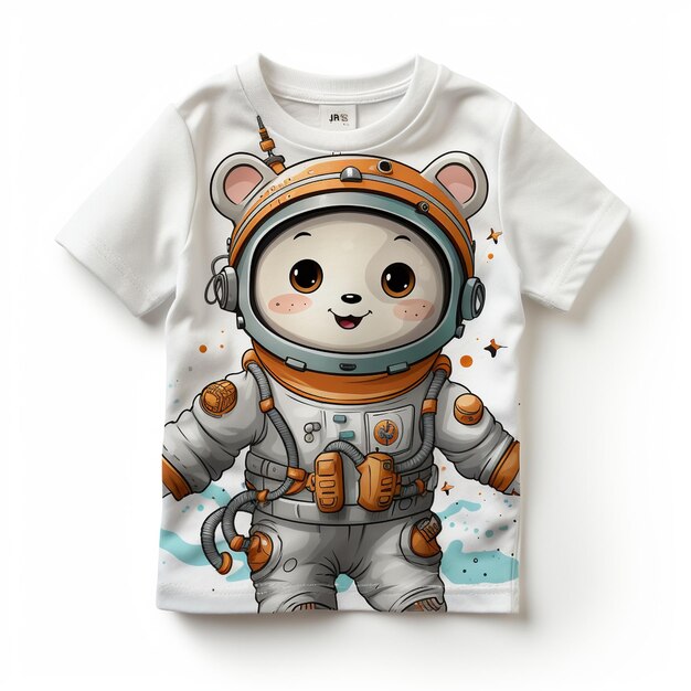 Foto t-shirt design astronauta mockup fundo branco