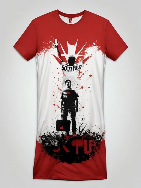 Foto t-shirt-design für einen mann mit skateboard und kopfhörer