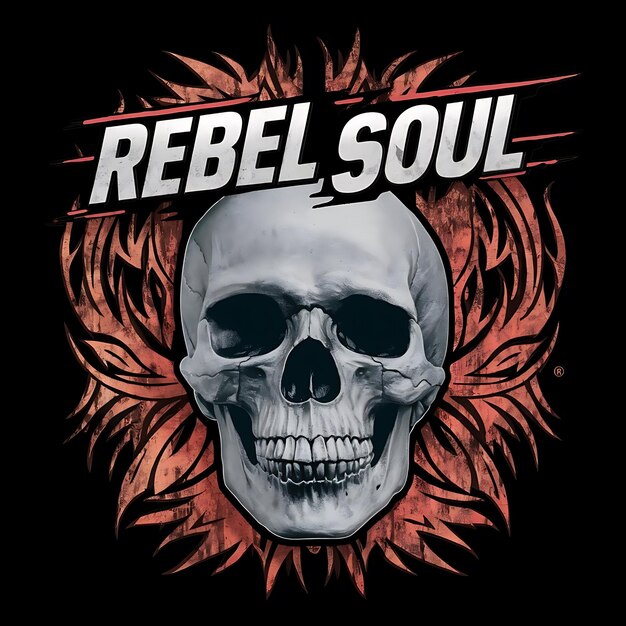 Foto t-shirt design rebel soul stammes schädel