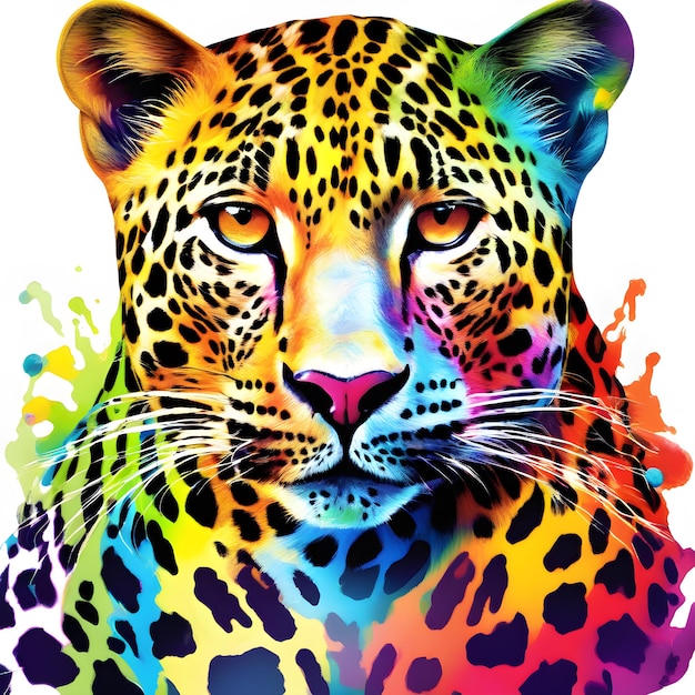 T-Shirt-Design Regenbogenleopard