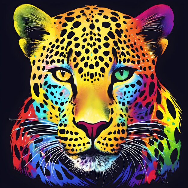 T-Shirt-Design Regenbogenleopard