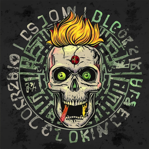 T-Shirt-Design schwarzes Streetwear-T-shirt-Design, futuristisches T-shirt-Design, schwarzes Punk-T-shirts-Design