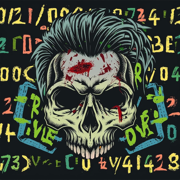 T-Shirt-Design schwarzes Streetwear-T-shirt-Design, futuristisches T-shirt-Design, schwarzes Punk-T-shirts-Design