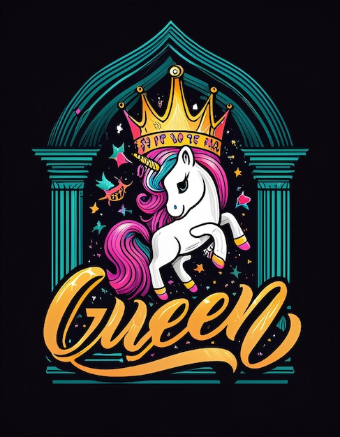 T-Shirt-Design von Queen Unicorn