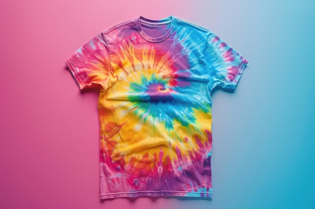 Foto t-shirt con fondo de arco iris