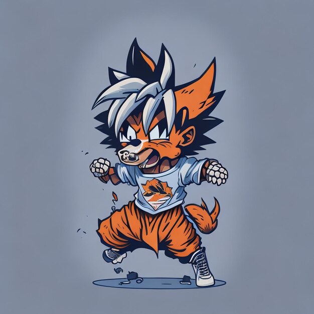 Bonito desenho animado goku gerar ai