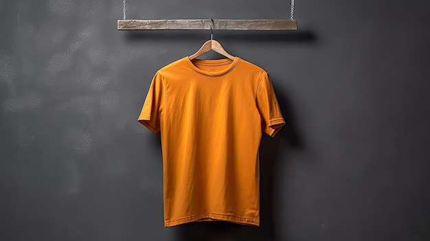 T-shirt laranja em um gancho foto ilustração realista