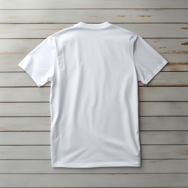 T-Shirt mit weißer Rückseite auf weißem Hintergrund