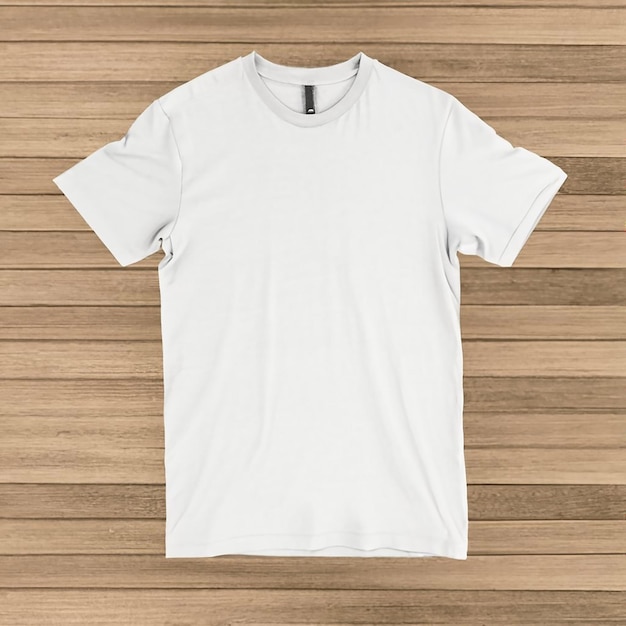 T-Shirt-Mockup auf hölzernem Hintergrund, generiert von KI