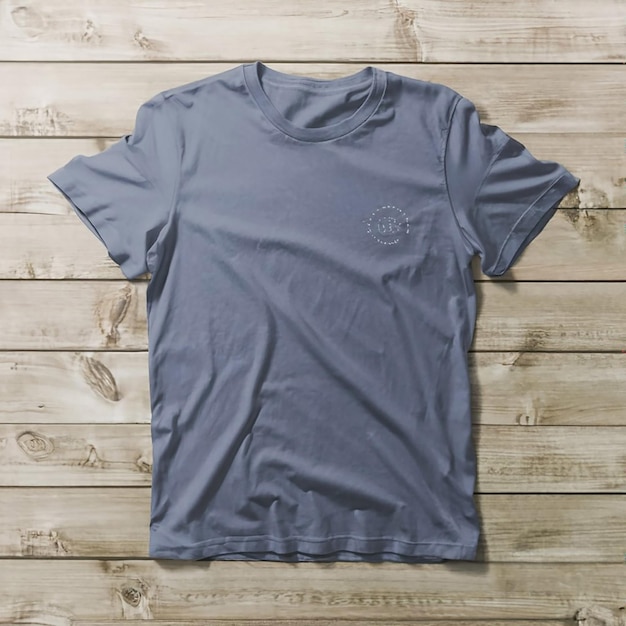 T-Shirt-Mockup auf hölzernem Hintergrund, generiert von KI